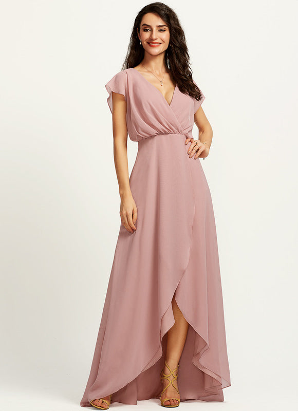 Robe Pastel Verte Col V Asymétrique