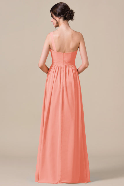 Robe Pastel Bleu Décolleté Asymétrique Longue - gallery 8