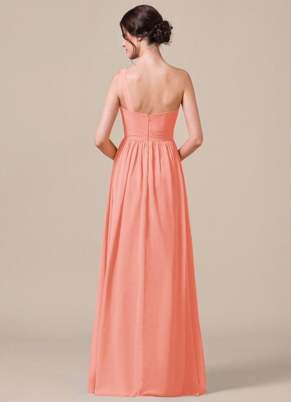 Robe Pastel Bleu Décolleté Asymétrique Longue - gallery 8