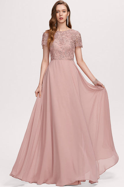 Robe Pastel Rose Demoiselle D'Honneur Élégante - gallery 2