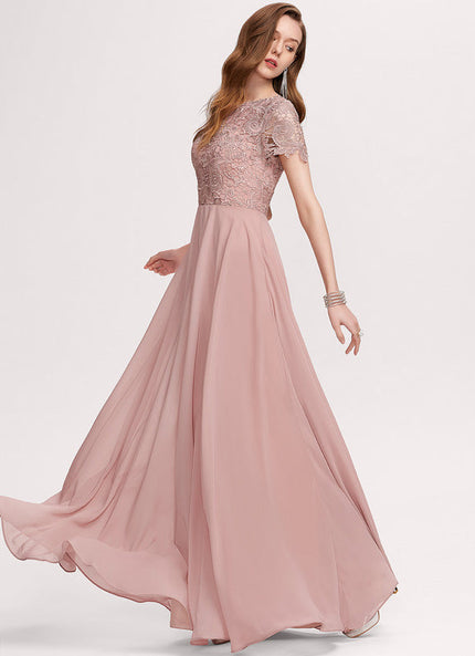 Robe Pastel Rose Demoiselle D'Honneur Élégante