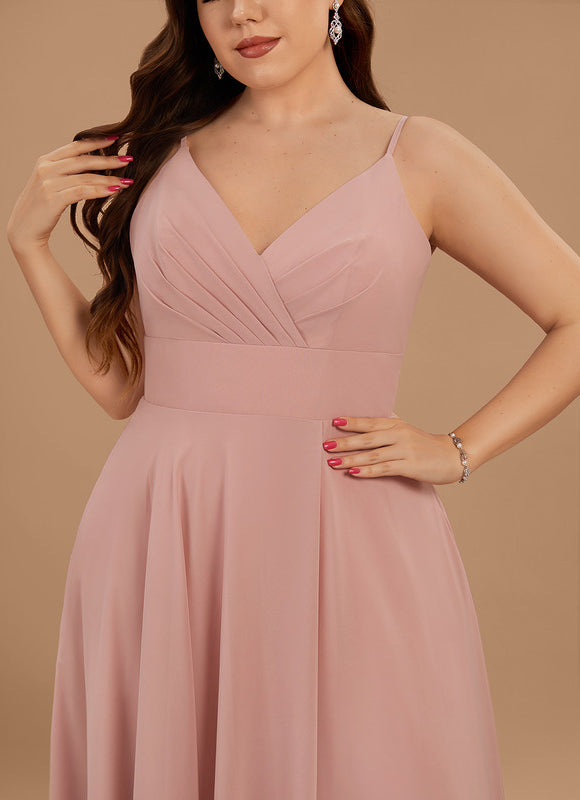 Robe Pastel Bleu Col V Longue - gallery 8