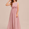 Robe Pastel Junior Mauve Col Rond Floral
