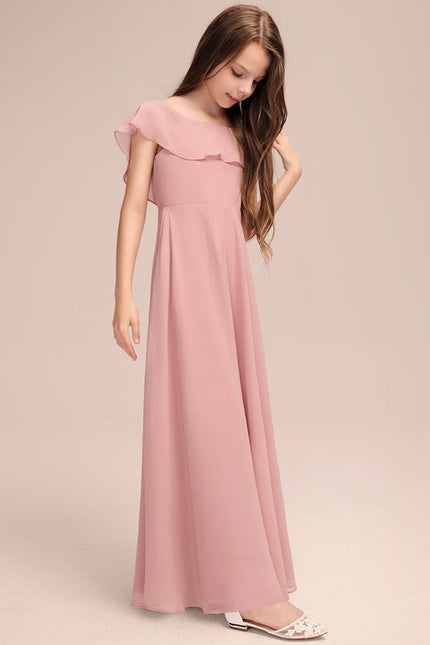 Robe Pastel Rose Demoiselle D'Honneur Volants - gallery 3