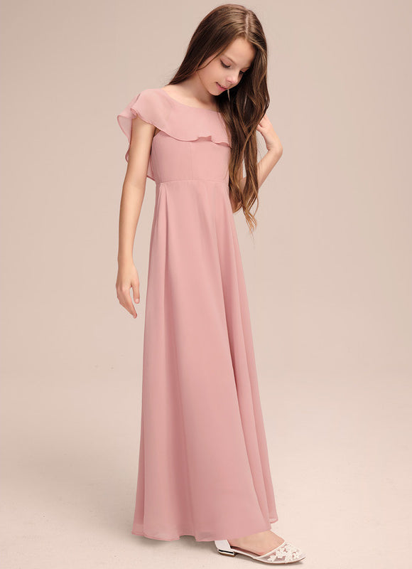 Robe Pastel Rose Demoiselle D'Honneur Volants - gallery 3