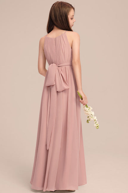 Robe Pastel Rose Demoiselle D'Honneur Trapèze - gallery 1