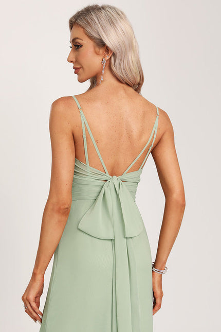 Robe Pastel Vert Sauge Demoiselle D'Honneur Élégante - gallery 1