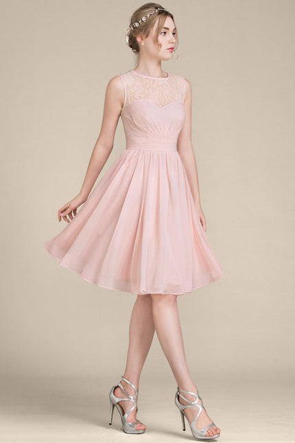 Robe Pastel Rose Mousseline À Volants
