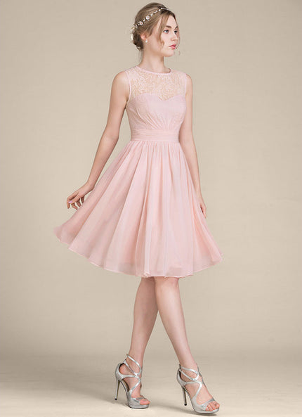 Robe Pastel Rose Mousseline À Volants