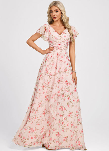 Robe Pastel Rose Demoiselle D'Honneur Élégante