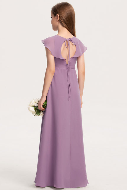 Robe Pastel Lilas Demoiselle D'Honneur Élégante - gallery 4