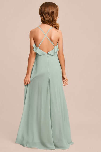 Robe Pastel Verte Col V Longueur Maxi - gallery 3