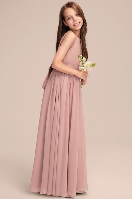 Robe Pastel Rose Demoiselle D'Honneur Trapèze - gallery 3