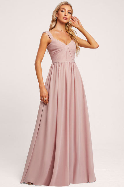 Robe Pastel Rose Décolleté Épaule Dénudée - gallery 3
