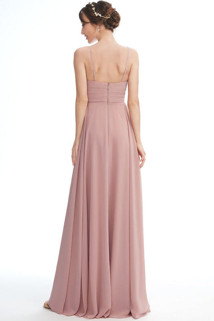 Robe Pastel Rose Longue Col V Enceinte - gallery 2