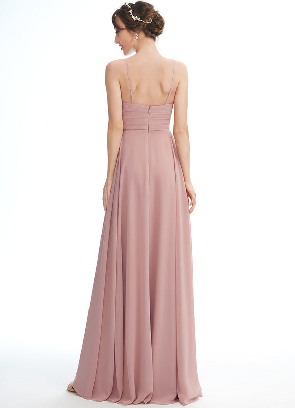 Robe Pastel Rose Longue Col V Enceinte - gallery 2