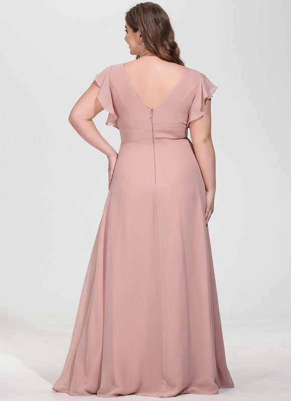 Robe Pastel Bleu Poussiéreux Poudré Demoiselle D'Honneur Élégante - gallery 7