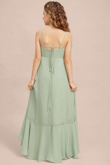 Robe Pastel Vert Mousseline Demoiselle D'Honneur - gallery 7