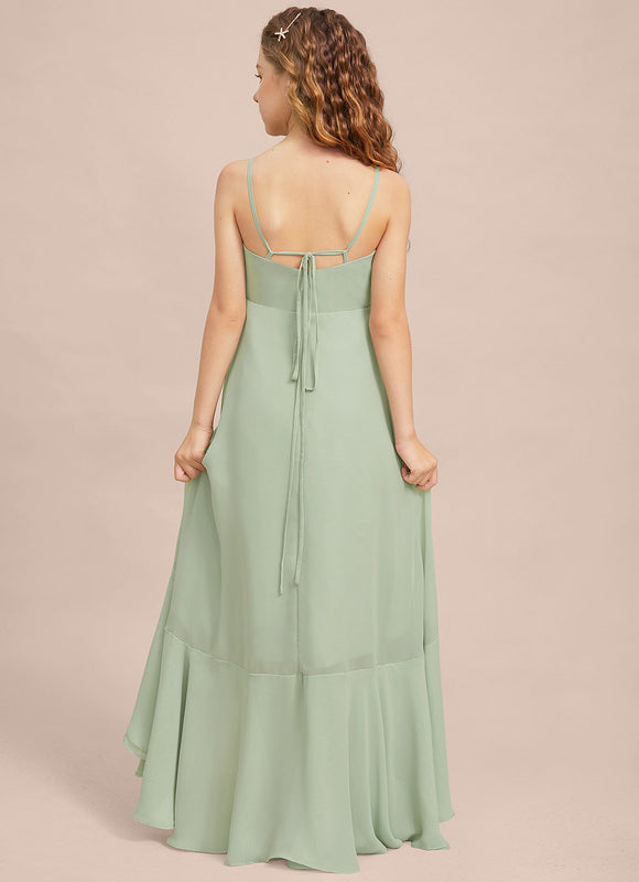 Robe Pastel Vert Mousseline Demoiselle D'Honneur - gallery 7