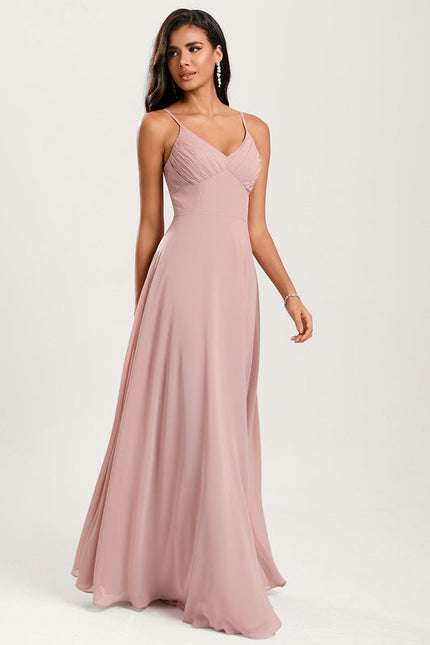 Robe Pastel Rose Demoiselle D'Honneur Élégante - gallery 2