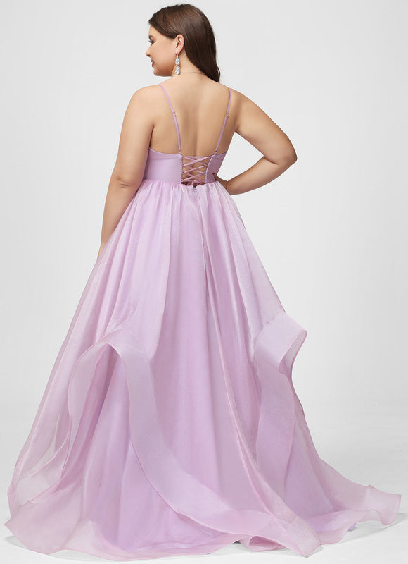 Robe Pastel Lilas Col V Traîne Élégant - gallery 8