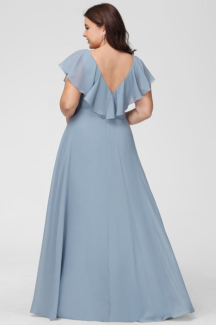 Robe Pastel Demoiselle D'Honneur Bleu Clair - gallery 9