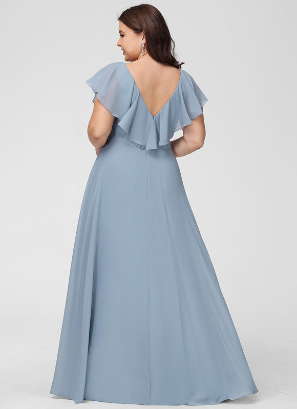 Robe Pastel Demoiselle D'Honneur Bleu Clair - gallery 9