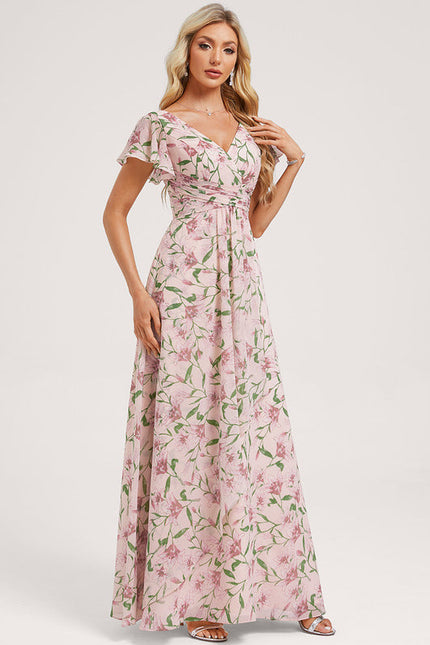 Robe Pastel Rose Demoiselle D'Honneur Élégante - gallery 1