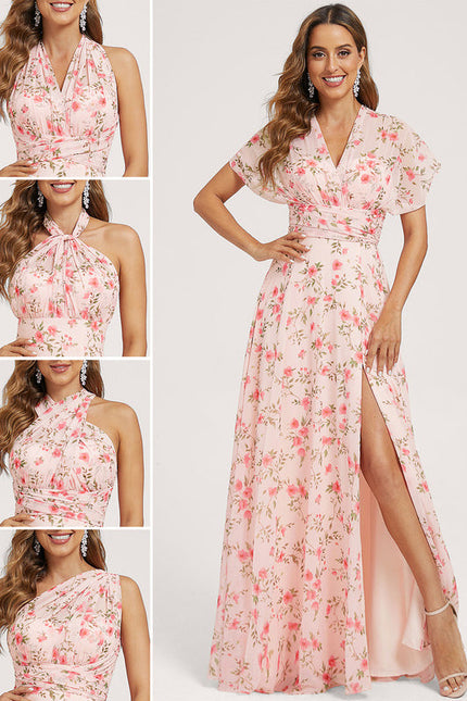 Robe Pastel Rose Trapèze Décolleté Col V