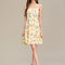 Robe Pastel Jaune Imprimé Fleurs Mini