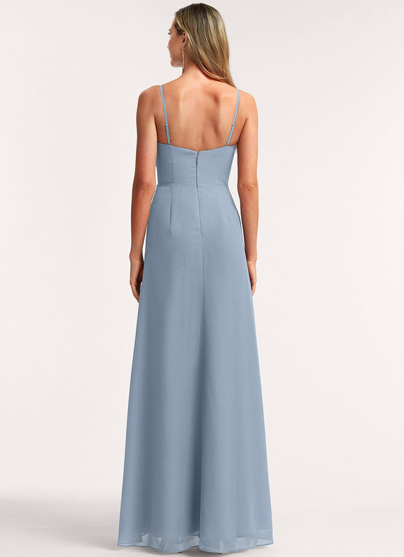 Robe Pastel Demoiselle D'Honneur Bleu Clair - gallery 2