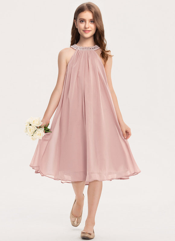 Robe Pastel Rose Demoiselle D'Honneur Chic - gallery 1
