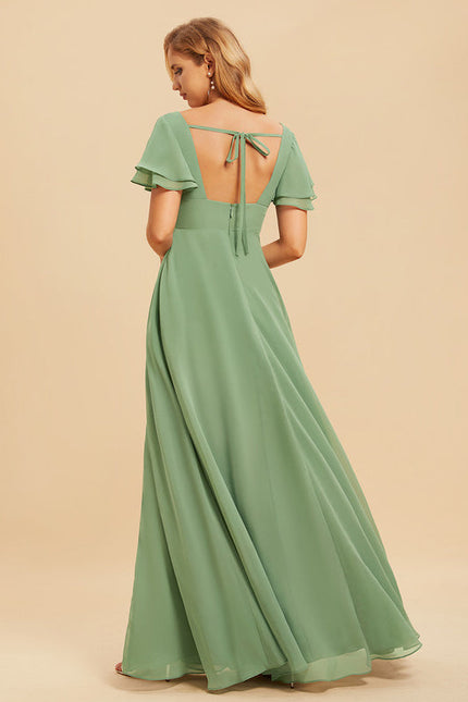 Robe Pastel Rose Demoiselle D'Honneur Élégante - gallery 3