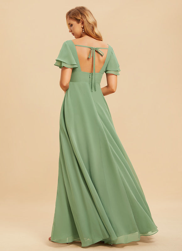 Robe Pastel Rose Demoiselle D'Honneur Élégante - gallery 3