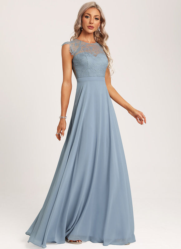 Robe Pastel Bleu Bonbon Demoiselle D'Honneur Élégante - gallery 1