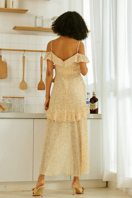 Robe Pastel Fleurie Blanche Maxi Trapèze - gallery 4