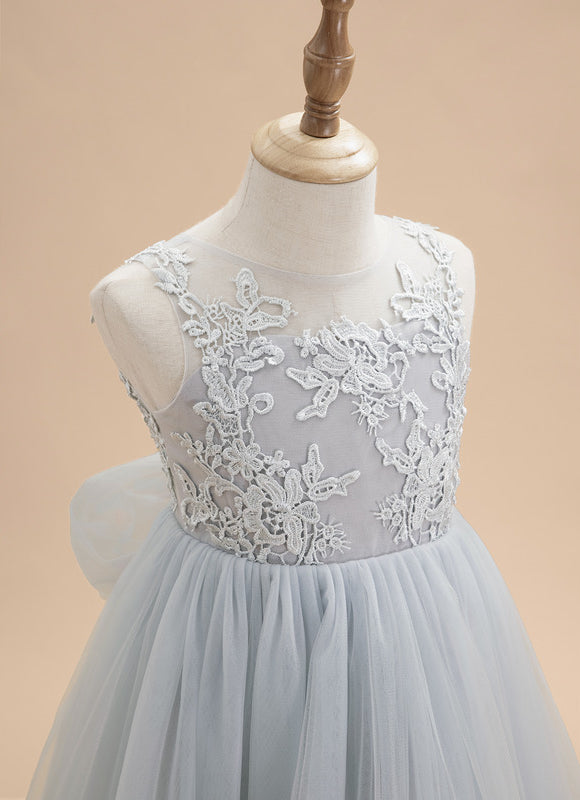 Robe Pastel Bleu Col Rond Longue - gallery 7