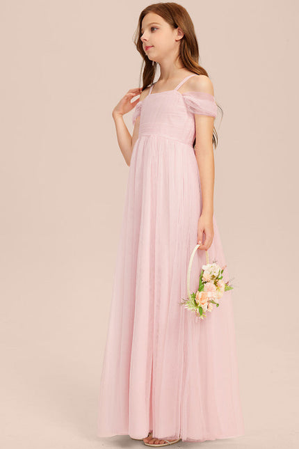 Robe Pastel Rose Décolleté Épaules Tulle - gallery 2