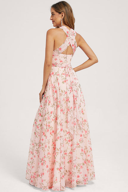 Robe Pastel Rose Trapèze Décolleté Col V - gallery 5