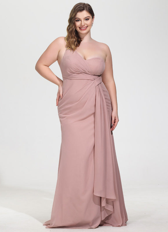 Robe Pastel Bleu Décolleté Asymétrique Longue - gallery 7