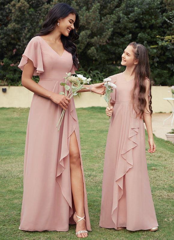 Robe Pastel Rose Demoiselle D'Honneur Élégante