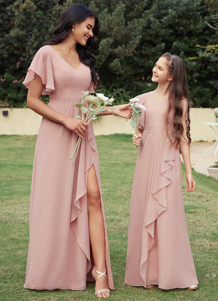 Robe Pastel Rose Demoiselle D'Honneur Élégante