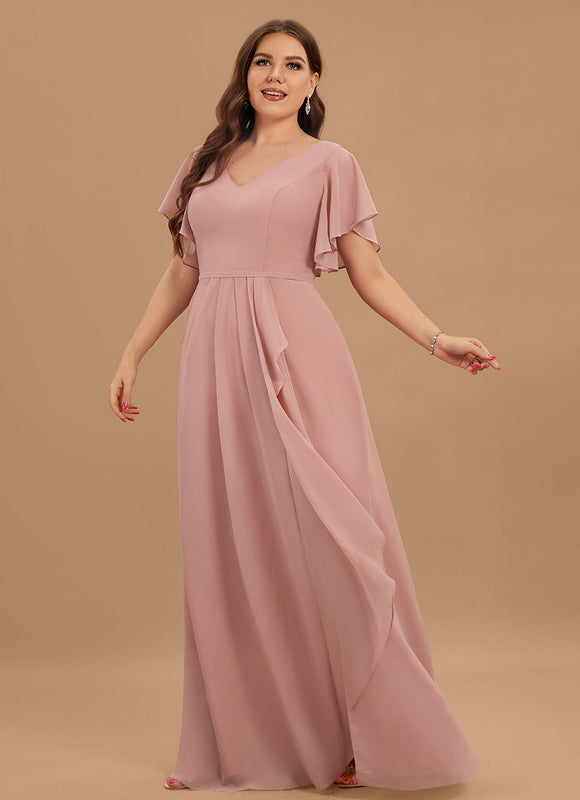 Robe Pastel Rose Demoiselle D'Honneur Élégante - gallery 8