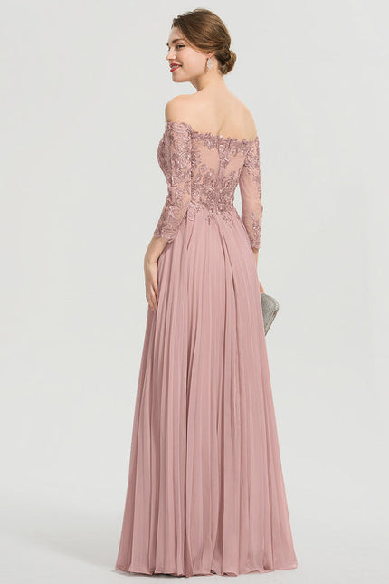 Robe Pastel Rose Épaules Dénudées Dentelle - gallery 1