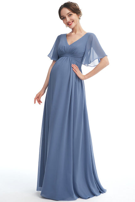 Robe Pastel Rose Demoiselle D'Honneur Volants