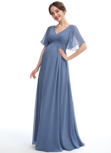 Robe Pastel Rose Demoiselle D'Honneur Volants