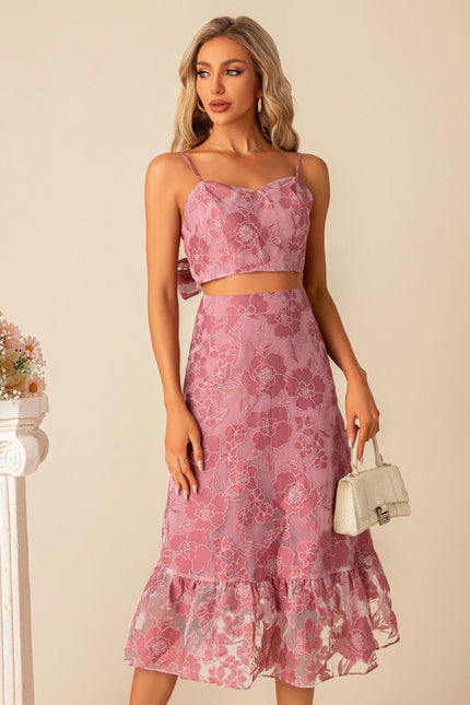 Robe Pastel Rose Imprimé Fleuri Midi - gallery 2