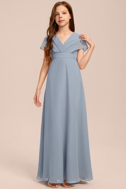 Robe Pastel Verte Col V Longueur Maxi