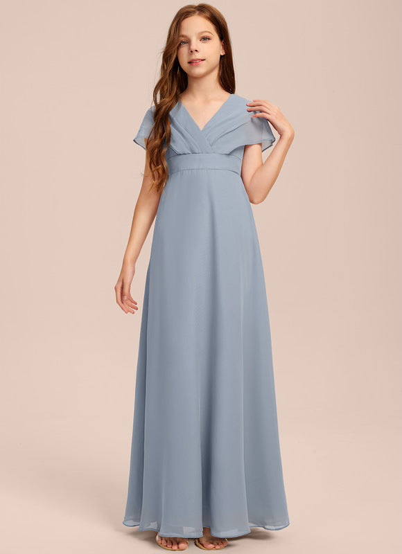 Robe Pastel Verte Col V Longueur Maxi
