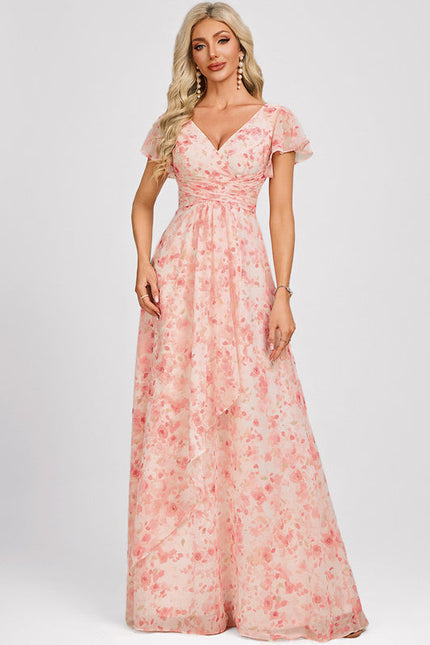 Robe Pastel Rose Demoiselle D'Honneur Élégante - gallery 1